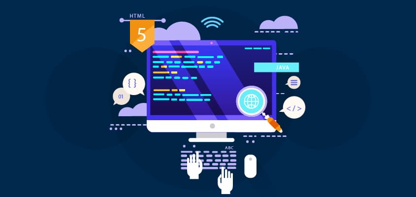 Abstract web development workspace